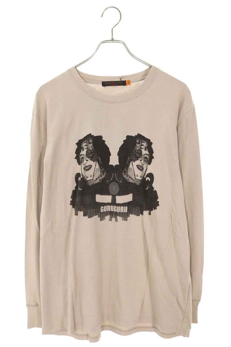 Vintage Undercover Tops - UNDERCOVER 06AW GURUGURU Print Long Sleeve Top Beige Size 3 - Authentic Archive