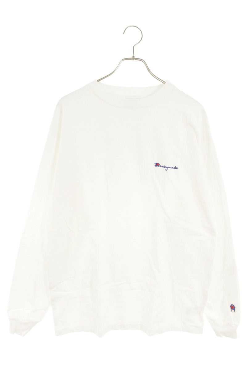 READYMADE Logo Embroidered Long Sleeve T-Shirt White Size L