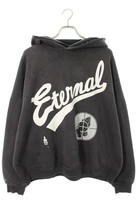 Saint Michael Vintage Logo Print Hoodie Black Size ONE