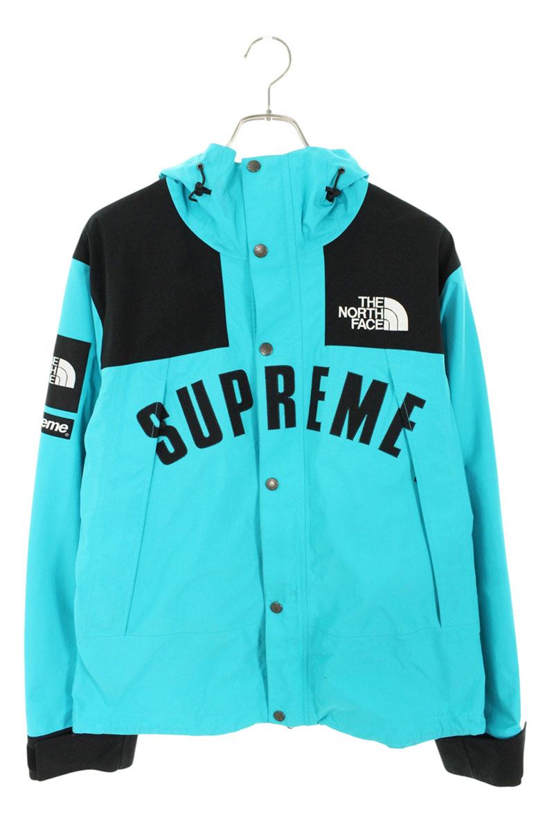 Supreme 19SS The North Arc Logo Mountain Parka Hoodie Blue Size M