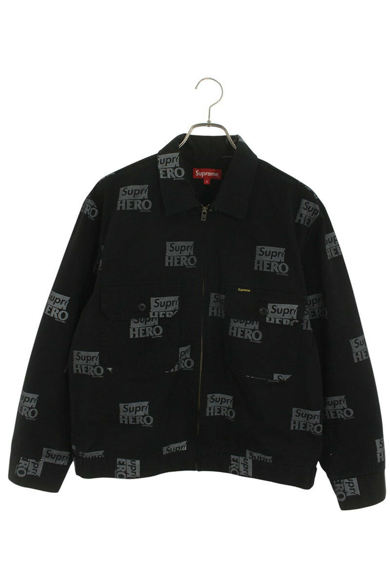 Supreme x Antihero 22SS Work Jacket All-Over Print Cotton Blouson Black Size S