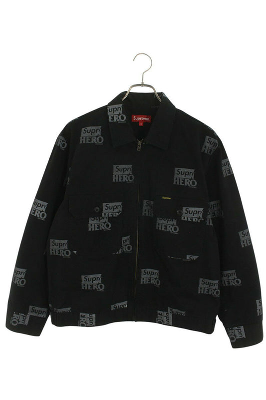 Supreme x Antihero 22SS Work Jacket All-Over Print Cotton Blouson Black Size S