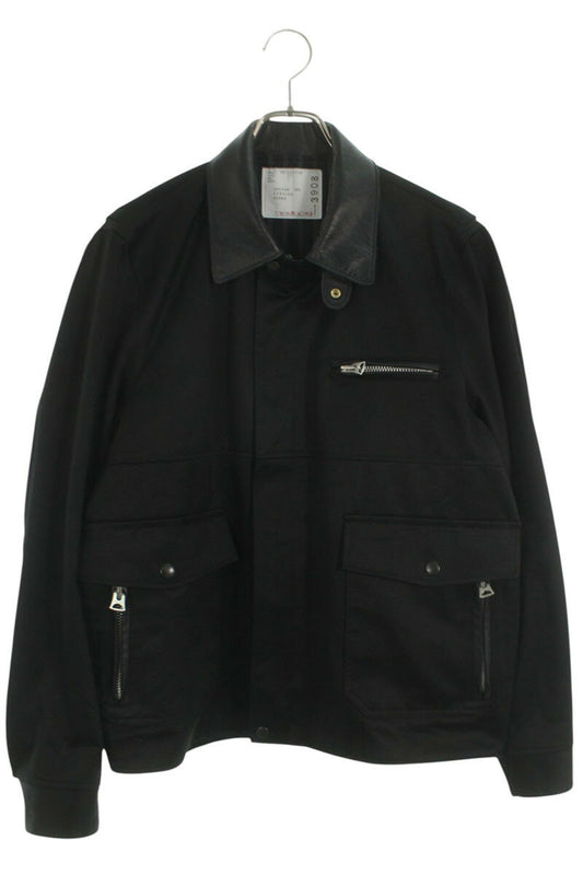 Sacai 26SS Leather Cotton Blouson Black Size S