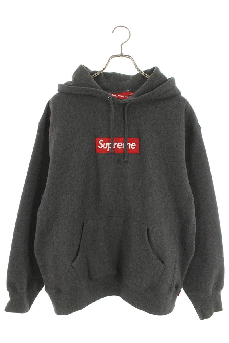 Supreme 21AW Box Logo Hooded Sweatshirt Gray Size S