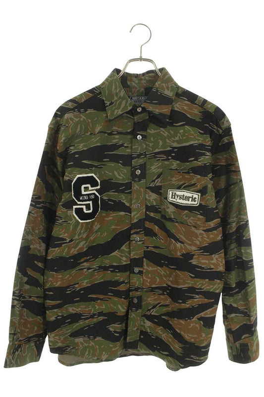 Hysteric Glamour x WIND AND SEA Logo Camo Long Sleeve Shirt Green Size L