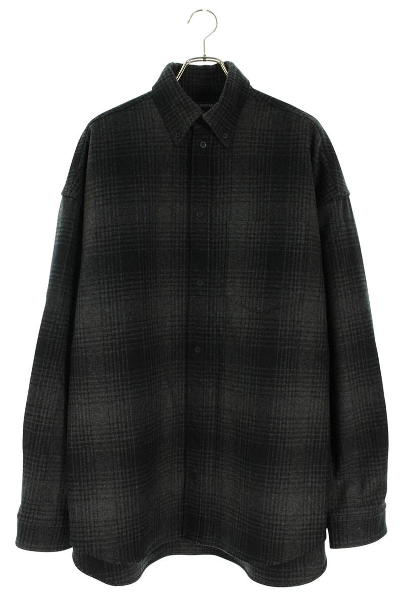 Balenciaga Oversized Long Sleeve Shirt Black Size M