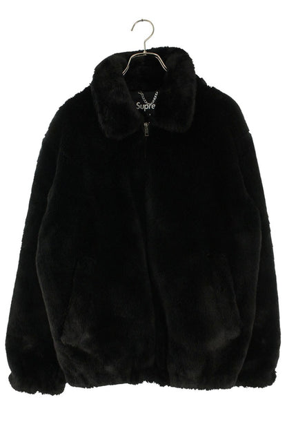 Supreme 17SS Faux Fur Bomber Jacket Black x White Size S