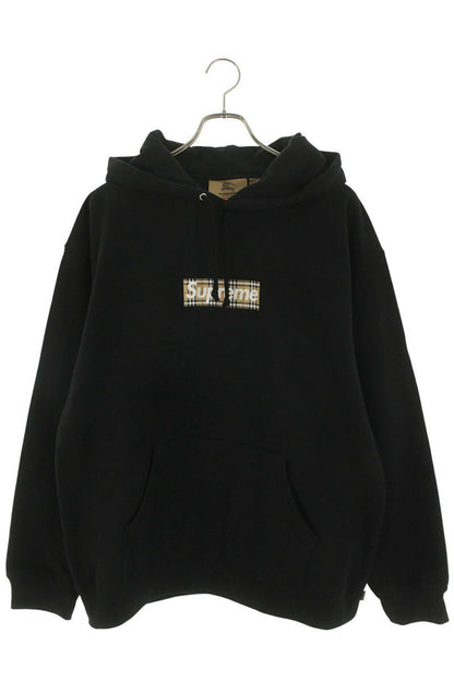 Supreme x Burberry Burberry Box Logo Hooded Sweatshirt Black Size XL