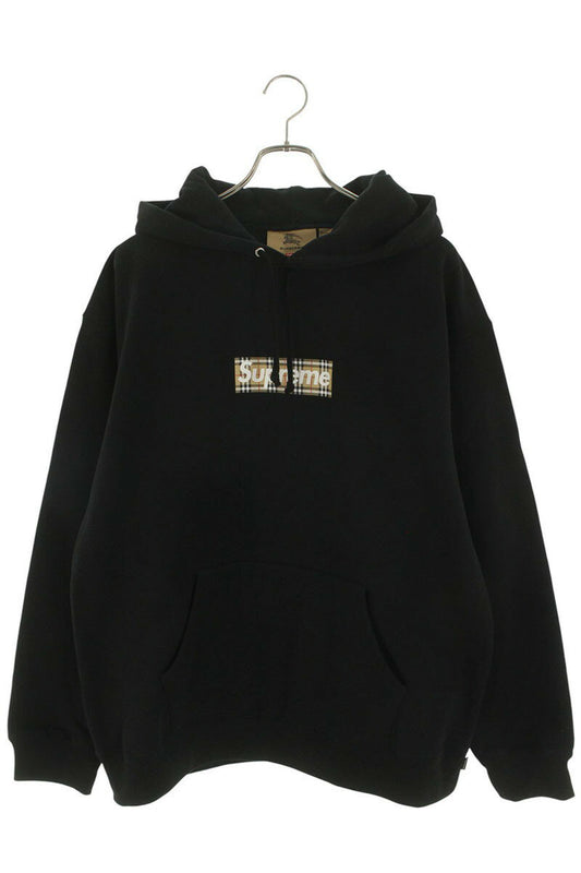 Supreme x Burberry Burberry Box Logo Hooded Sweatshirt Black Size XL