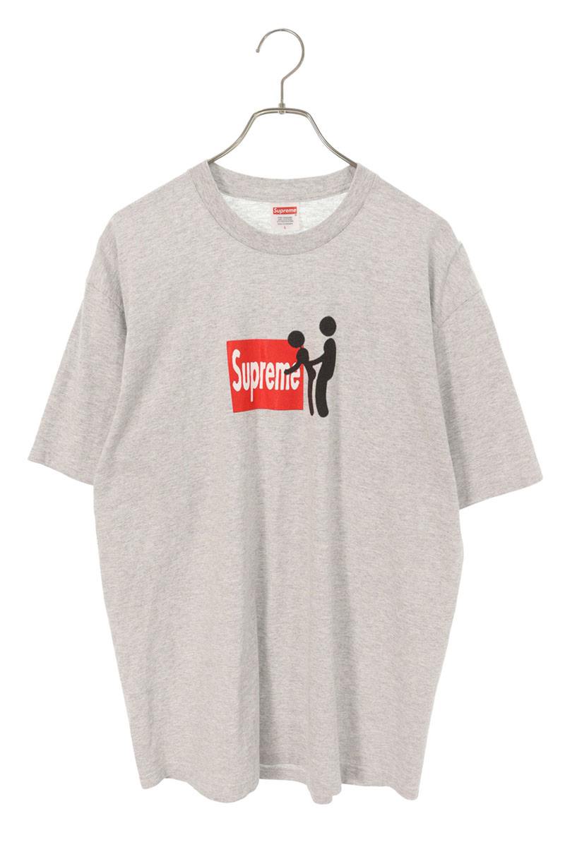 Supreme 25AW Box Logo Stick Tee Front Print T-Shirt Gray Size L