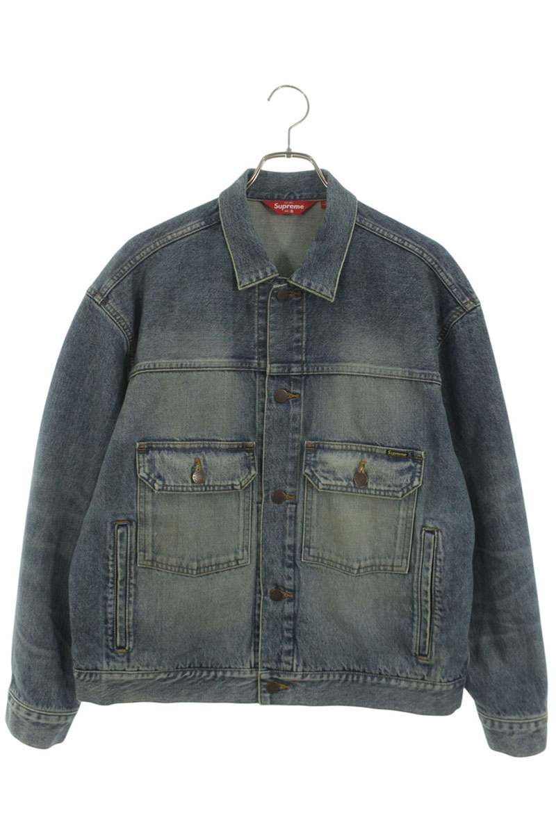 Supreme 24AW DISTRESSED SELVEDGE TRUCKER JACKET Blue Size S