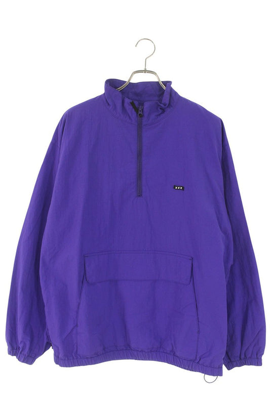 GOD SELECTION XXX Back Logo Half Zip Blouson Purple Size L