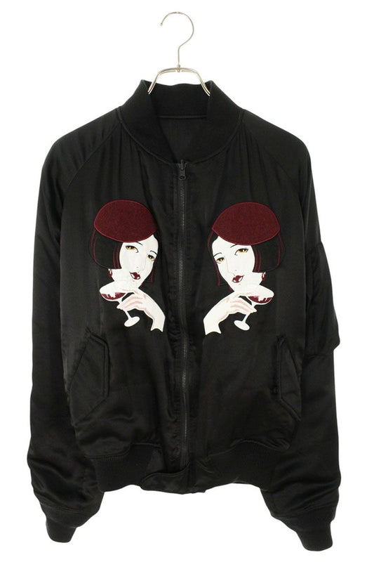 YOHJI YAMAMOTO Reversible Silk Blouson Black Size M