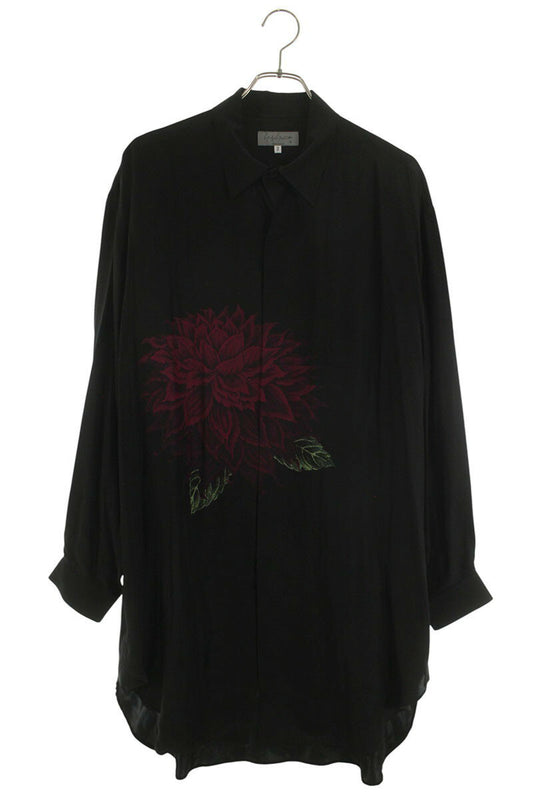 YOHJI YAMAMOTO POUR HOMME 22SS Print Long Sleeve Shirt Black Size 2