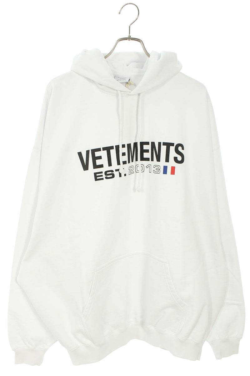 Vetements 23AW WHITE logo embroidery Hoodie White Size M