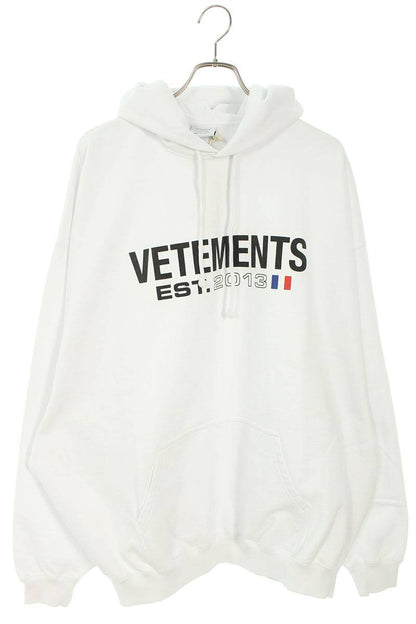 Vetements 23AW WHITE logo embroidery Hoodie White Size M