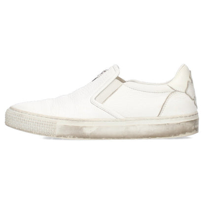 Chrome Hearts SLIP ON BLK CALF CH Leather Dagger Sneakers White x Silver US 6.5