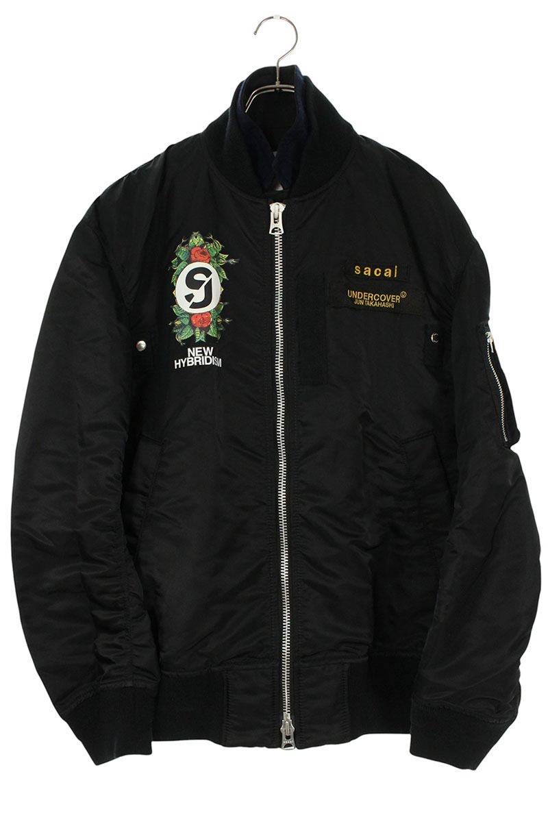Undercover x Sacai 20SS Logo Print MA-1 Blouson Black Size 3