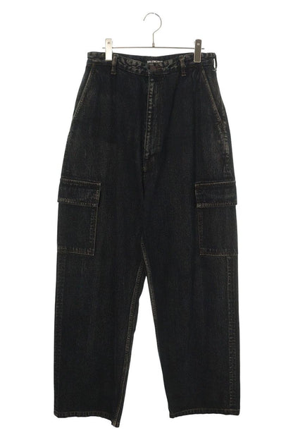 BALENCIAGA Cargo Baggy Denim Pants Black Size 30
