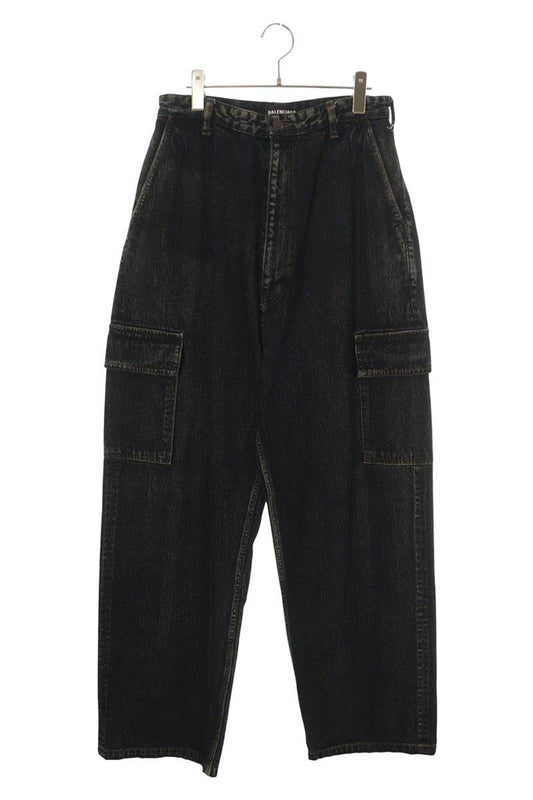 BALENCIAGA Cargo Baggy Denim Pants Black Size 30