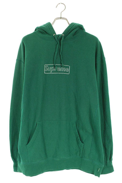 Supreme x Kaws 21SS KAWS Chalk Logo Hooded Sweatshirt Green Size XL