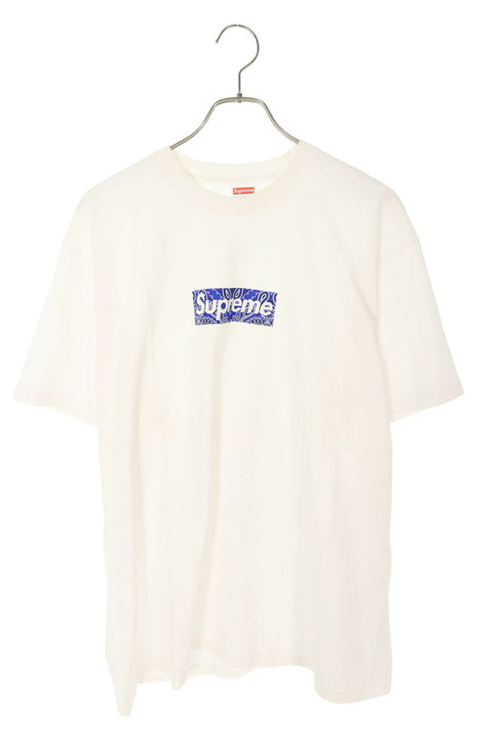 Supreme 19AW Bandana Box Logo Tee T-Shirt White Size L