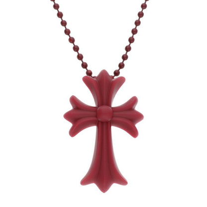 Chrome Hearts CH Cross Rubber Necklace Red Size ONE SIZE