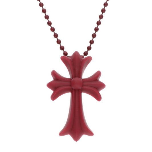 Chrome Hearts CH Cross Rubber Necklace Red Size ONE SIZE