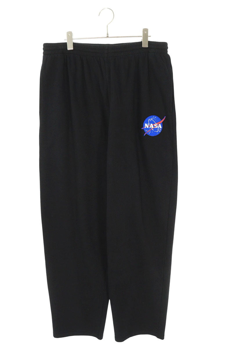 Balenciaga Logo Patch Wide Long Pants Black Size S