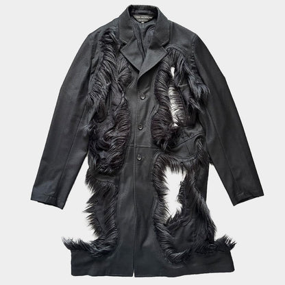 COMME DES GARCONS HOMME PLUS 23AW Fur Chester Coat Black Size S