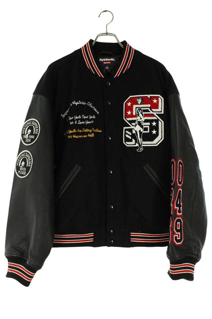 Supreme 24AW Varsity Jacket Leather Blouson Black Size L