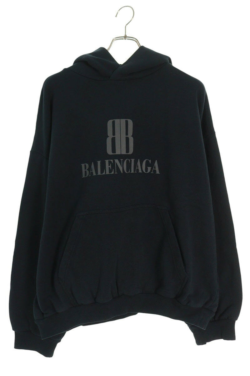 Balenciaga 25AW BB Logo Hoodie Blue Size L