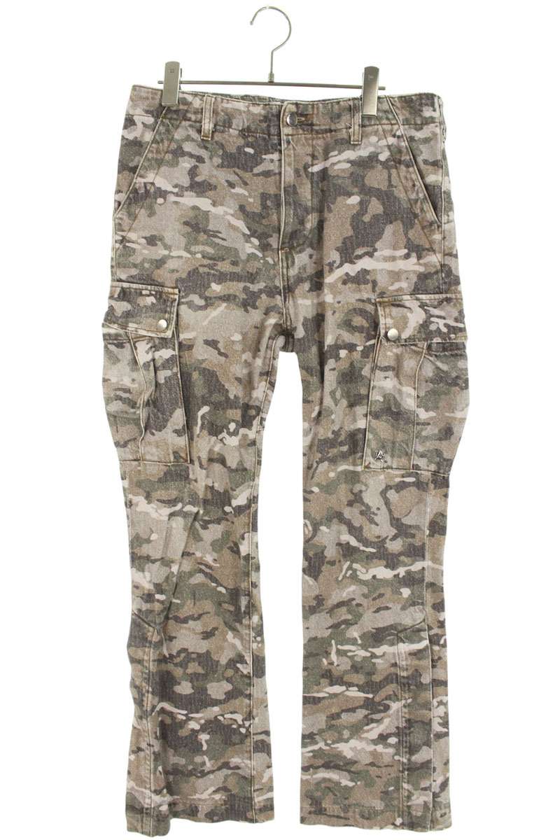 Amiri Camo Cargo Flare Long Pants Gray x Brown Size 30