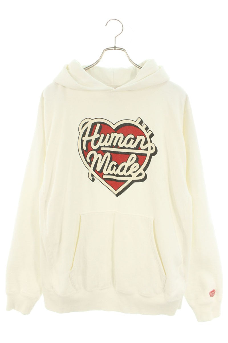 Human Made Logo Print Pullover Hoodie White Size XXL