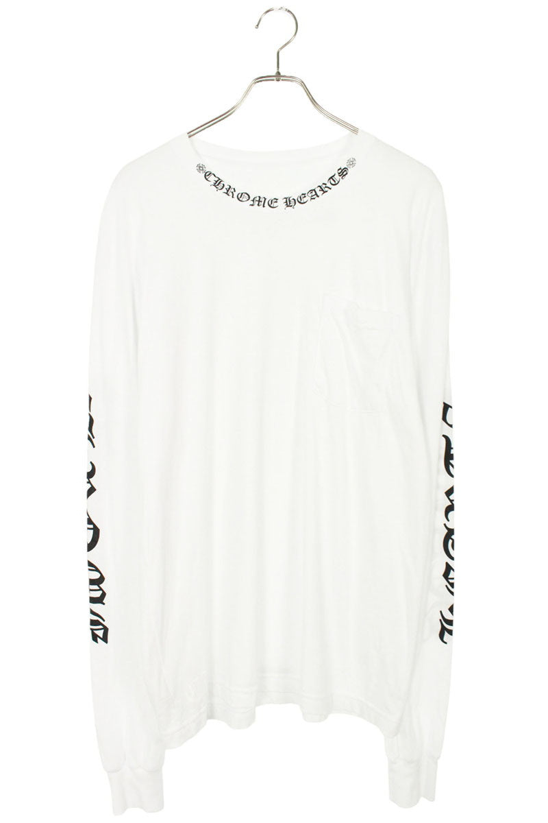Chrome Hearts Neck Logo Long Sleeve Tee White Size L