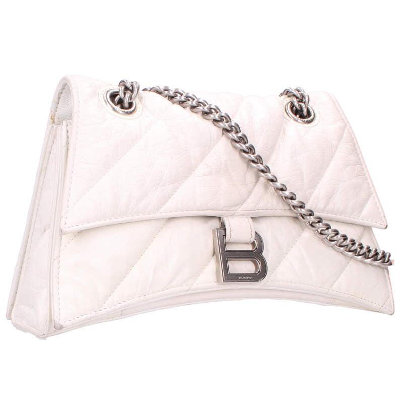 Balenciaga Crush Chain Bag Strap Shoulder White x Silver One Size