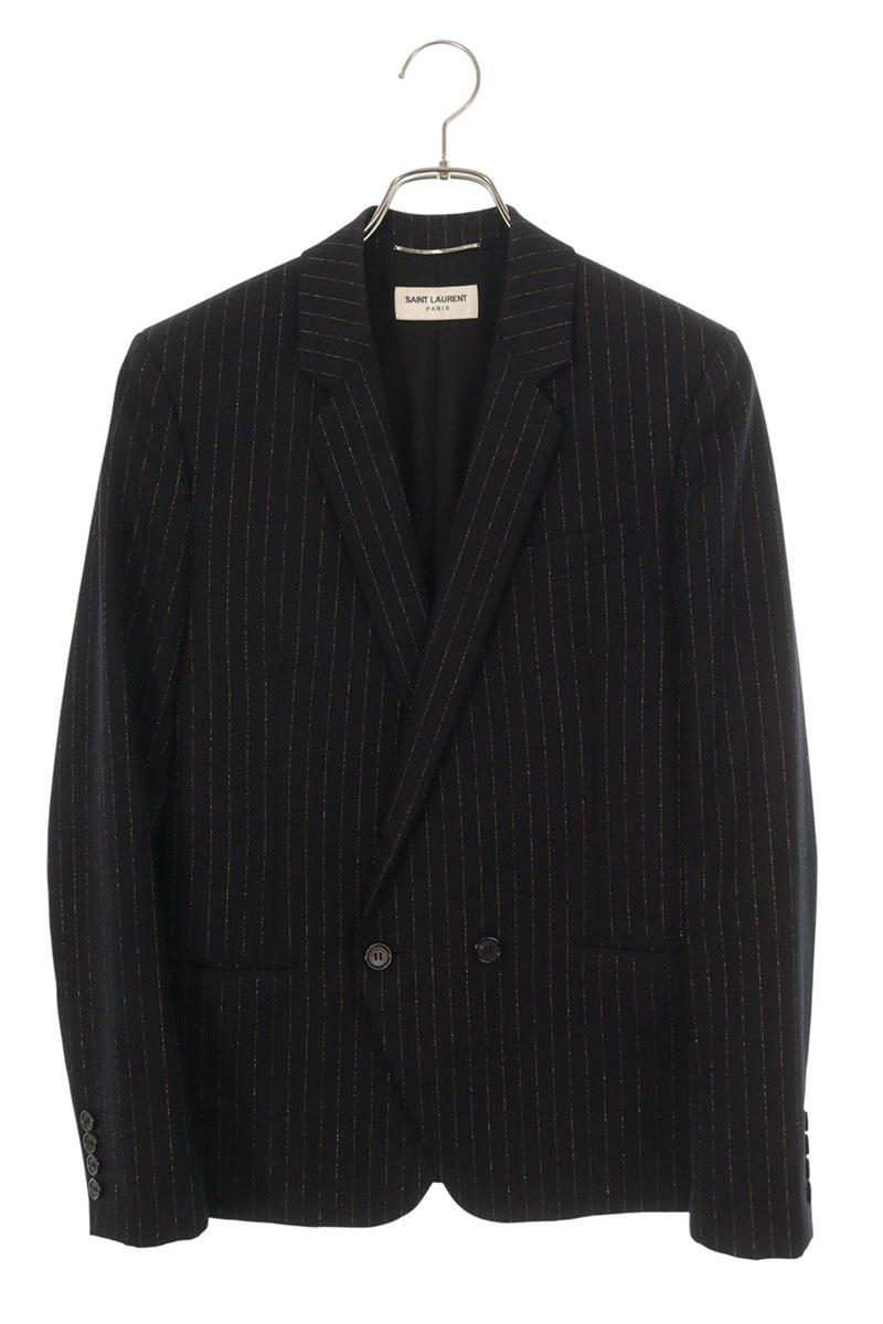 Saint Laurent Paris Striped Tailored Jacket Black Size XS