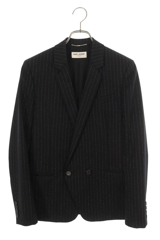 Saint Laurent Paris Striped Tailored Jacket Black Size XS
