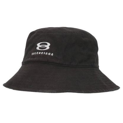 Balenciaga logo embroidery Distressed Bucket Hat Black Size L
