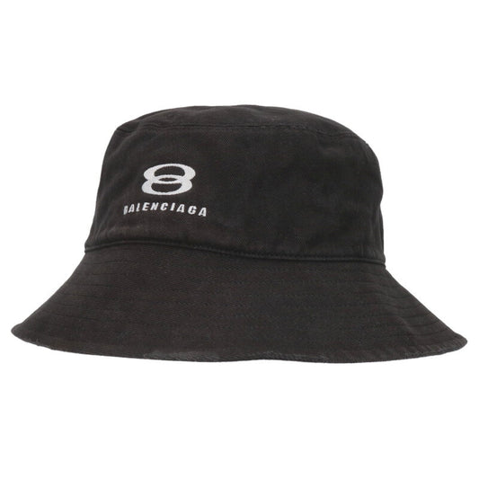 Balenciaga logo embroidery Distressed Bucket Hat Black Size L