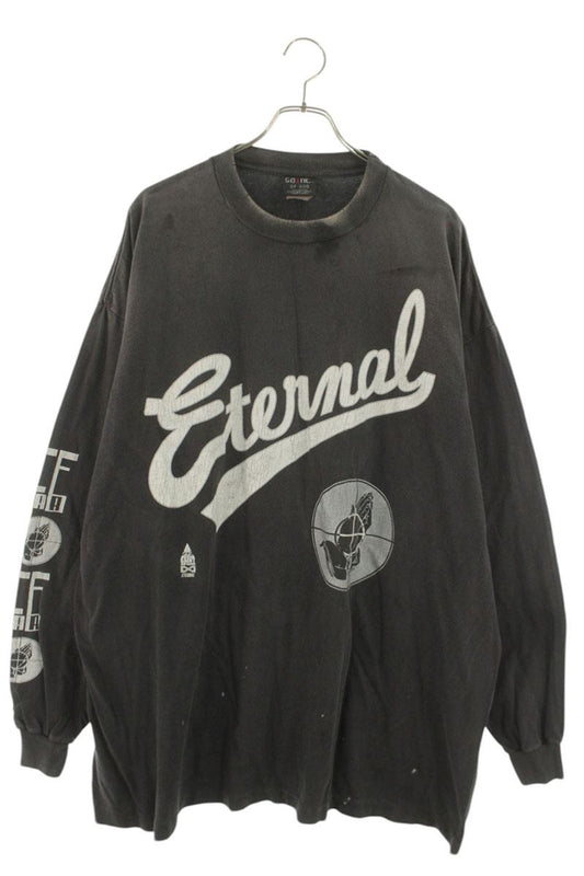 Saint Michael x Fear of God Vintage Logo Print Long Sleeve T-Shirt Gray Size XXL
