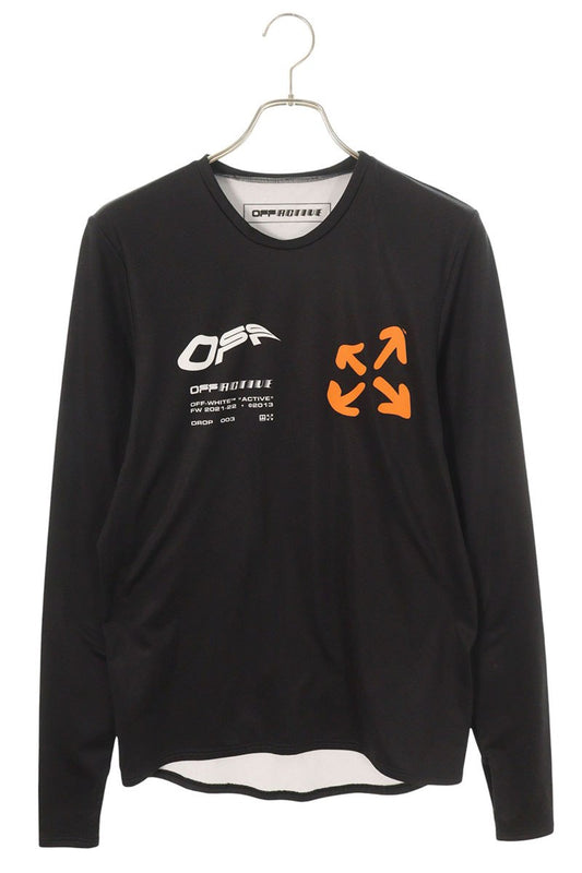 Off-White Logo Print Long Sleeve T-Shirt Black Size XS