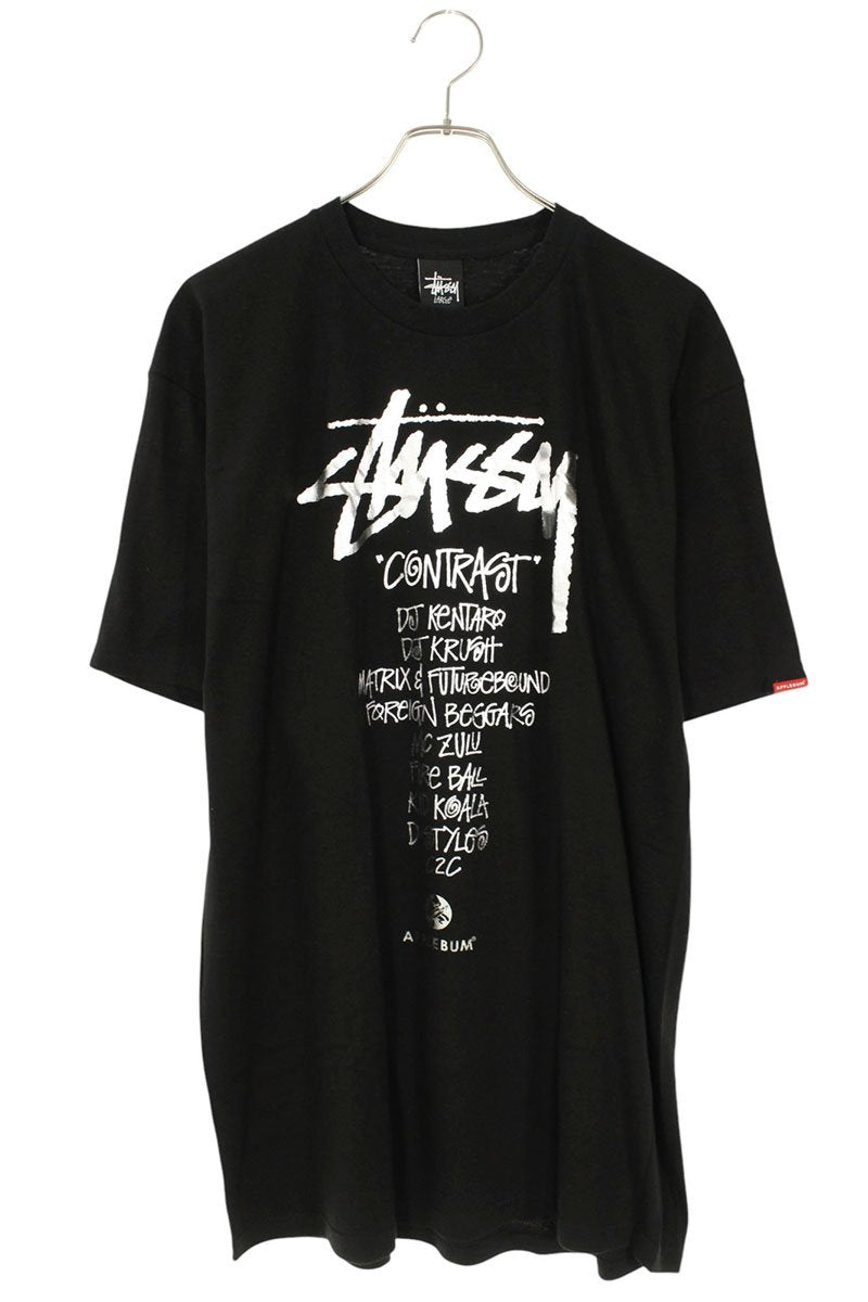 Stussy APPLEBUM Ninja Tune Logo Print T-Shirt Black x Silver Size L