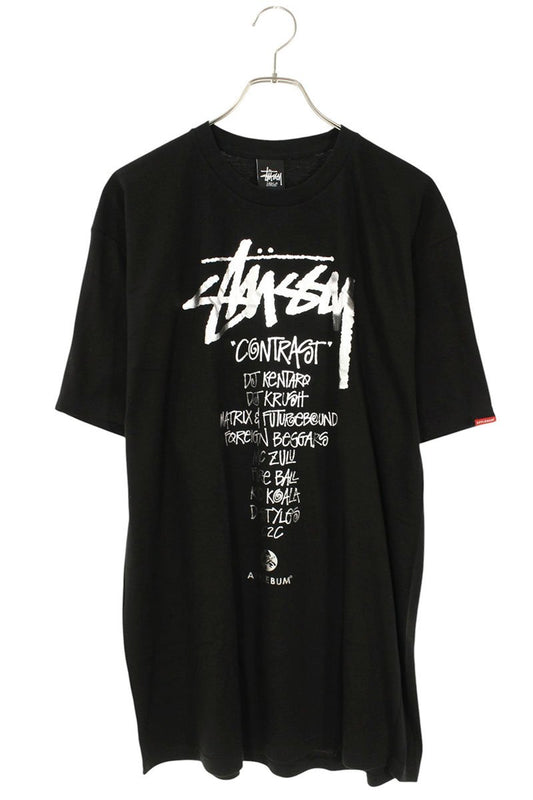 Stussy APPLEBUM Ninja Tune Logo Print T-Shirt Black x Silver Size L