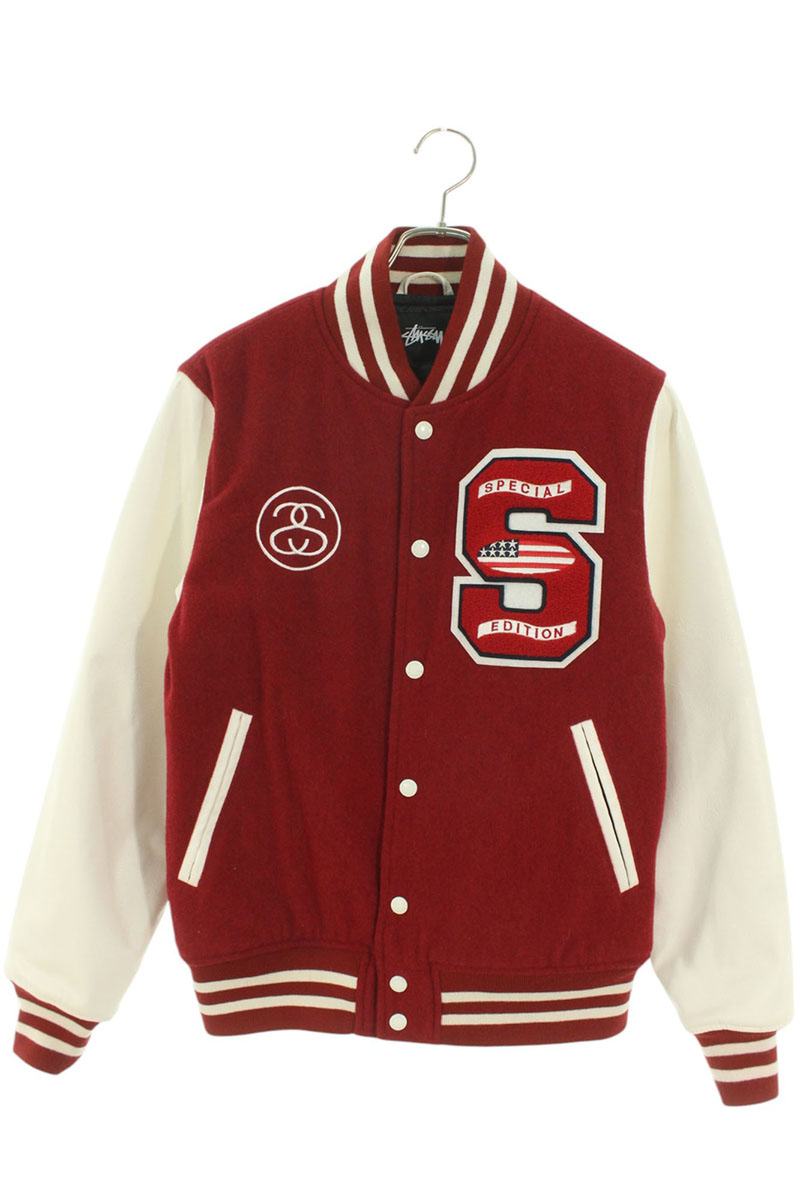 Stussy Homeboy Varsity Jacket Wool Blouson Red Size S