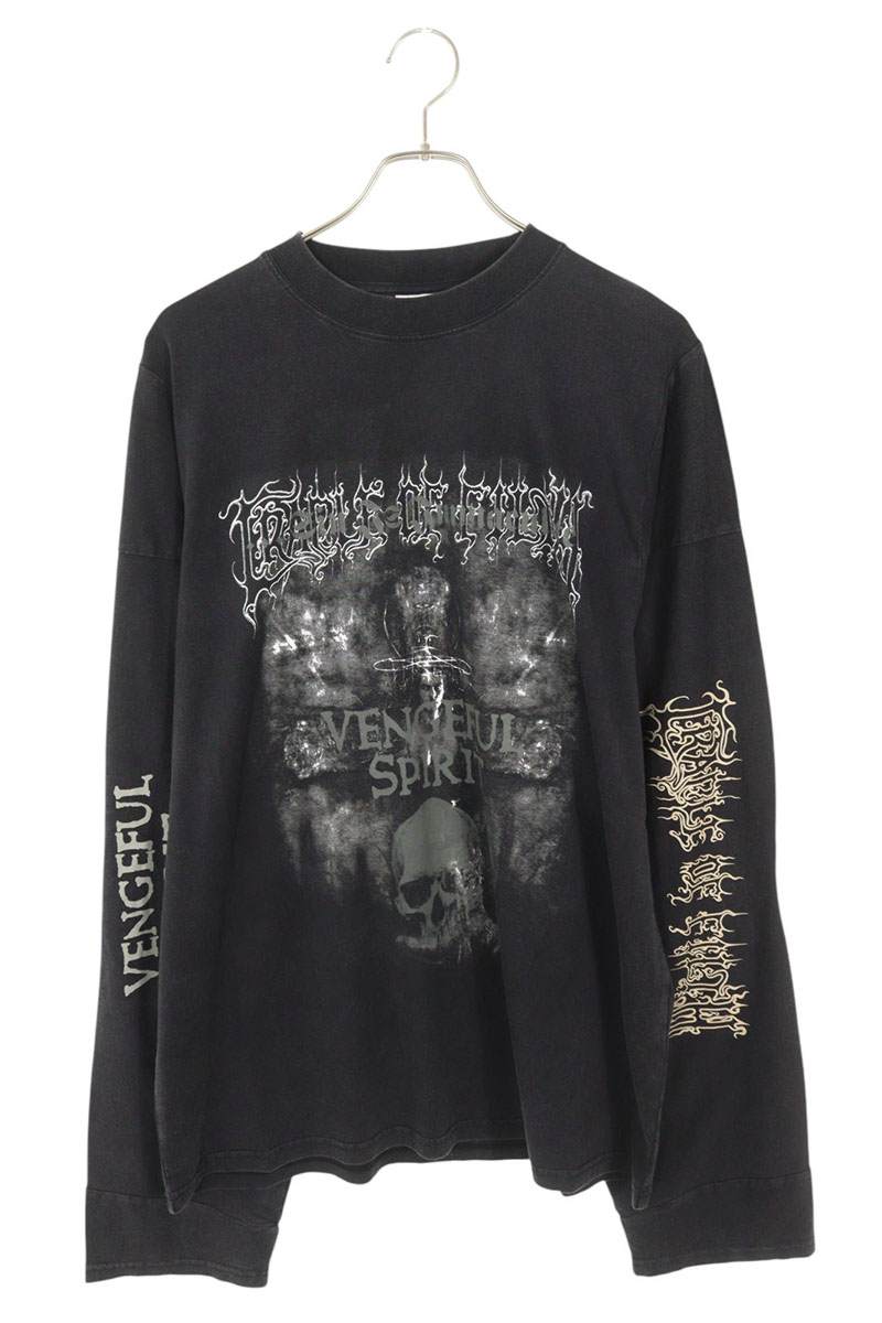 Vetements 25AW Cof Spirit Cut-Up Long Sleeve T-Shirt Black Size S