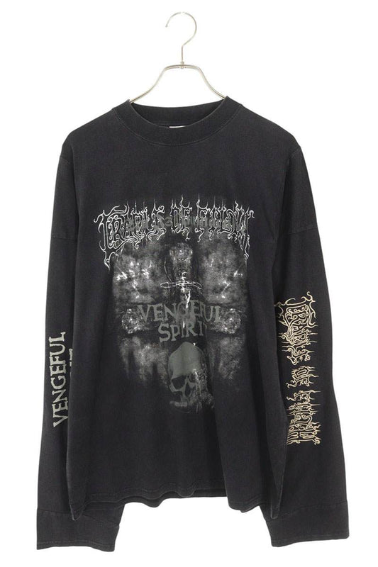 Vetements 25AW Cof Spirit Cut-Up Long Sleeve T-Shirt Black Size S