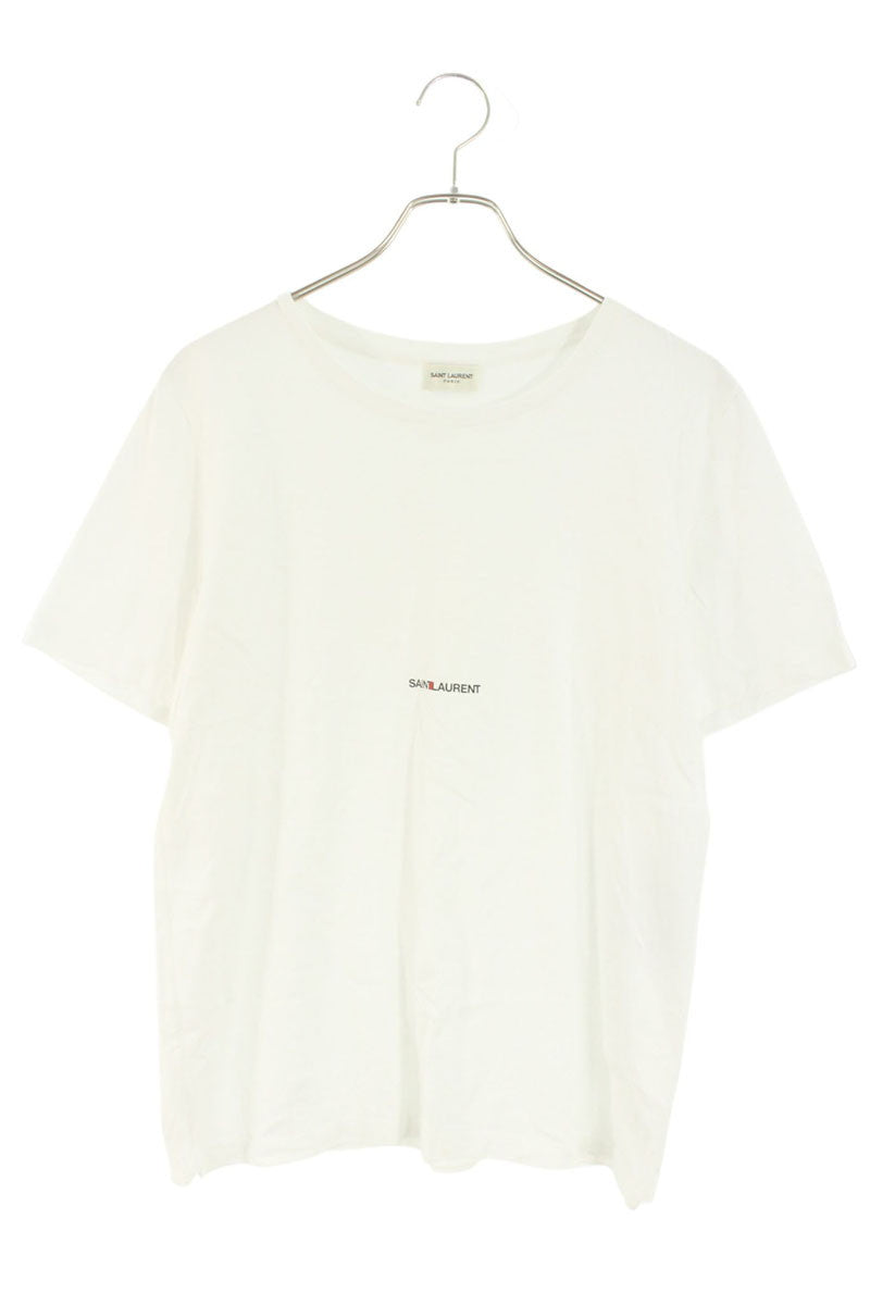 Saint Laurent Paris Logo Print T-Shirt White Size M
