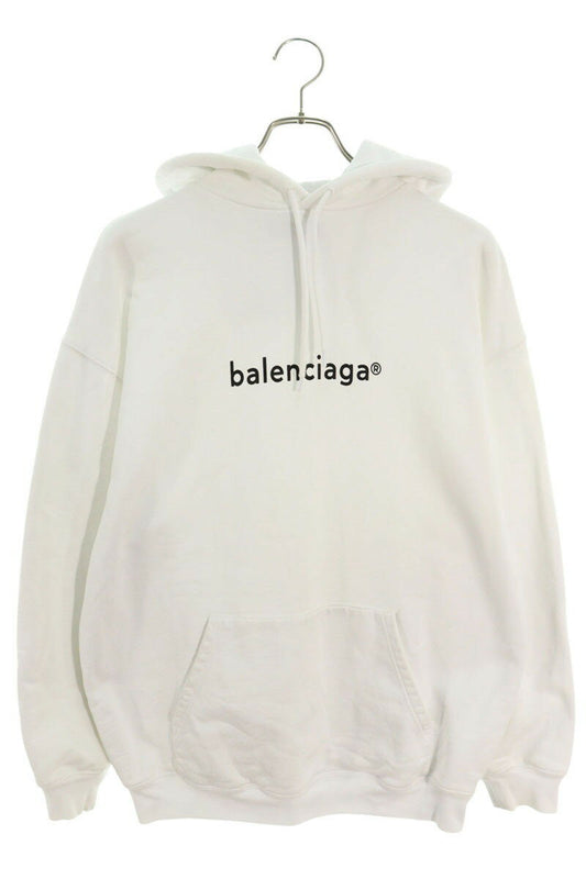 Balenciaga Logo Hoodie White Size M
