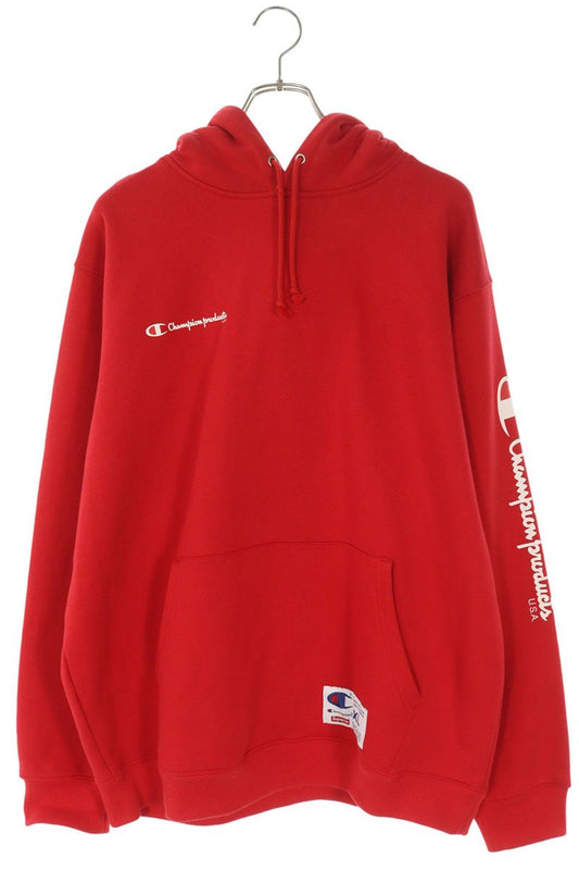 Supreme x Champion 16AW Hooded Sweatshirt Red Size XL